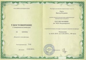 Дипломы и сертификаты Кметь Виктор Игоревич - фото 8